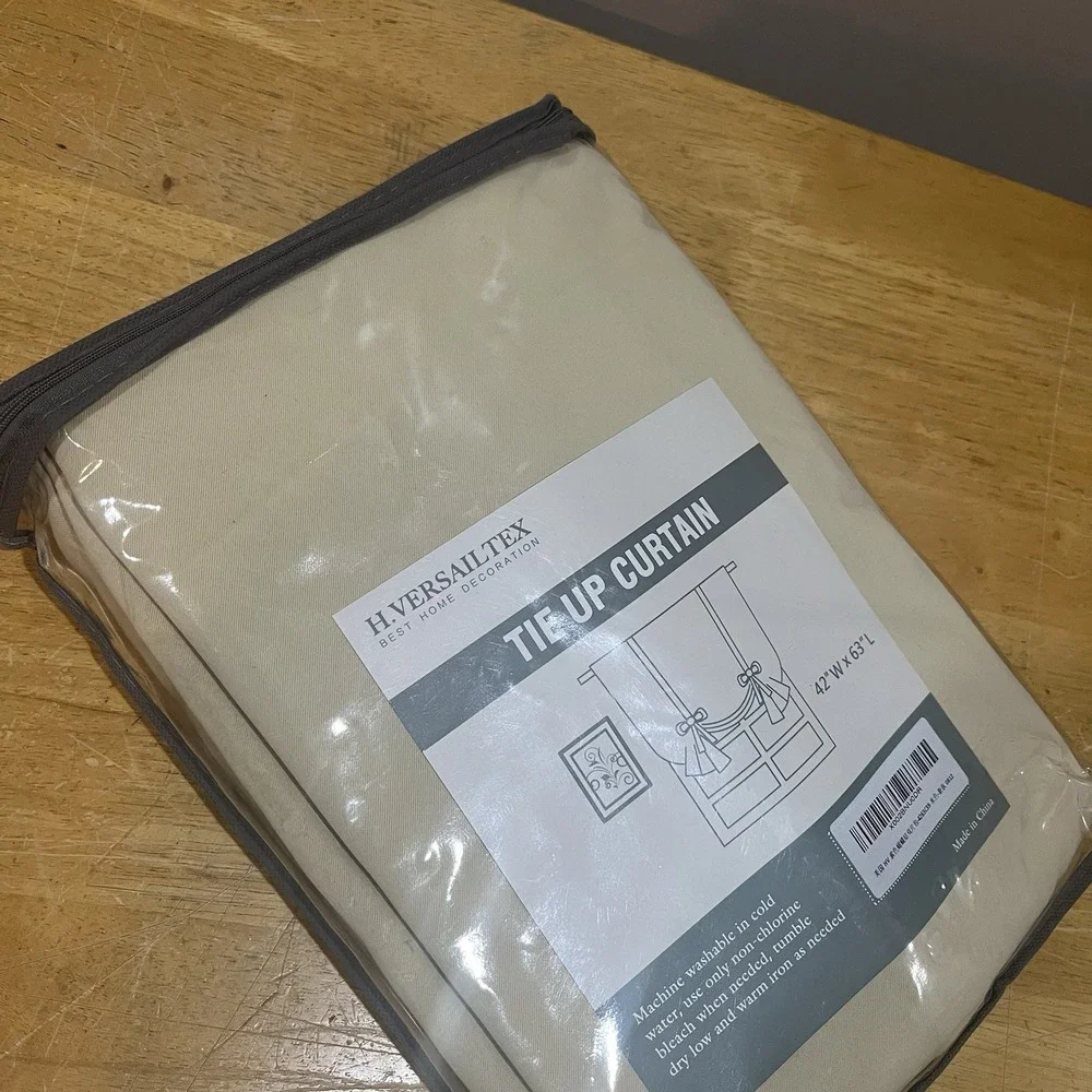 H.VERSAILTEX Blackout Khaki Tan Tie Up Curtain 42